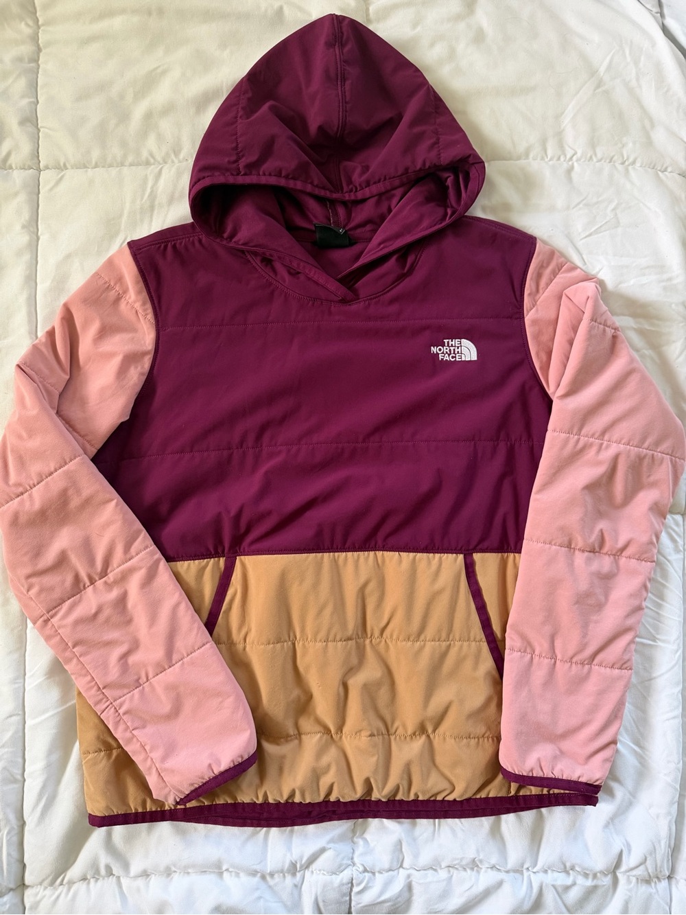 The North Face Mountain Sweatshirt Quilted Pullover Hoodie Colorblock